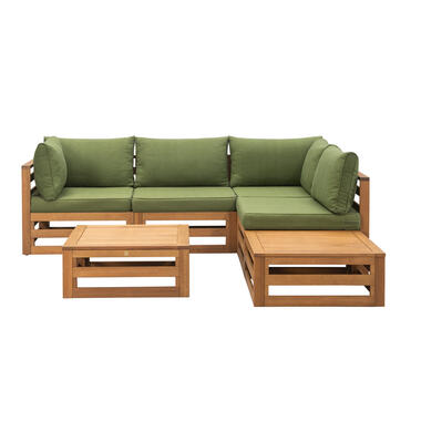 Leen Bakker Loungeset Clermont Brest - donkergroene kussens - 6-delig - V2