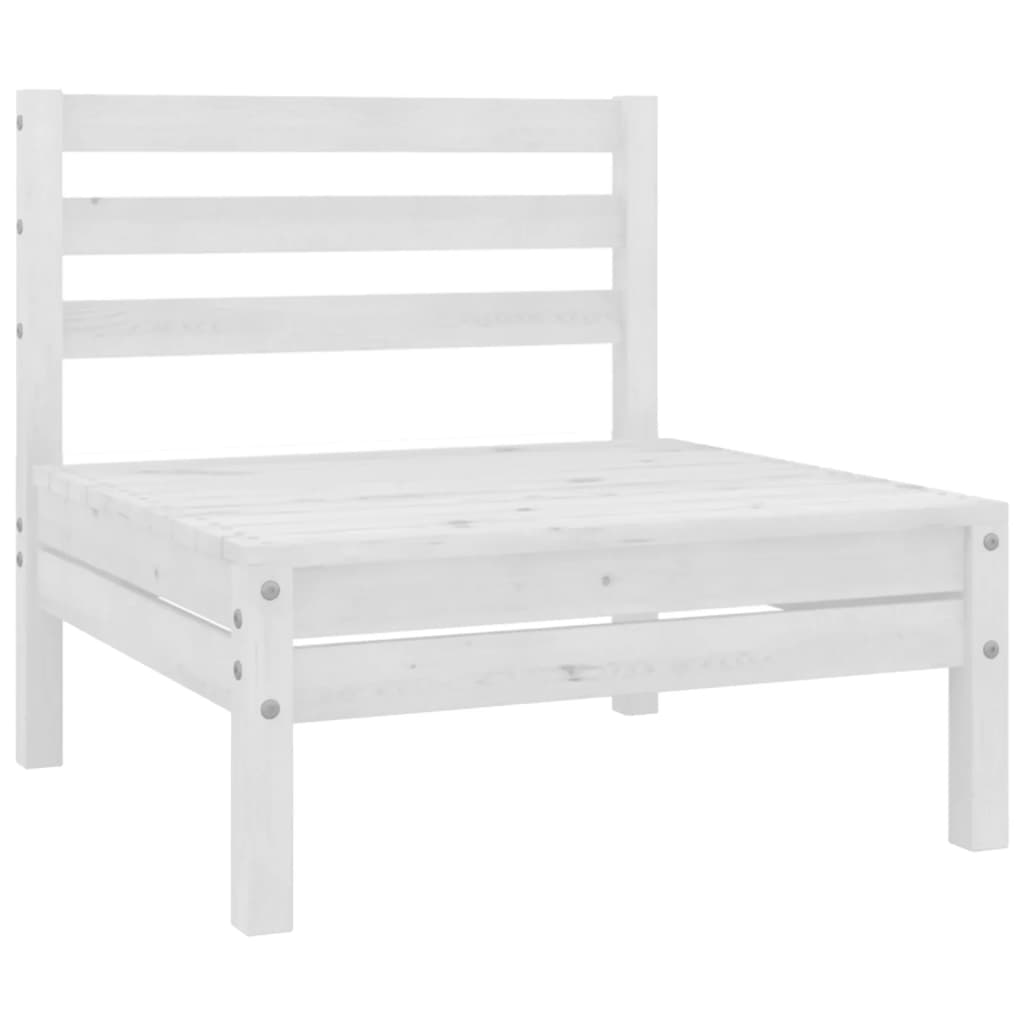 vidaXL 10-delige Loungeset massief grenenhout wit