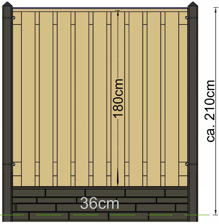Tuindeco Berton paal IJssel wit/grijs tussenmodel 308  - 