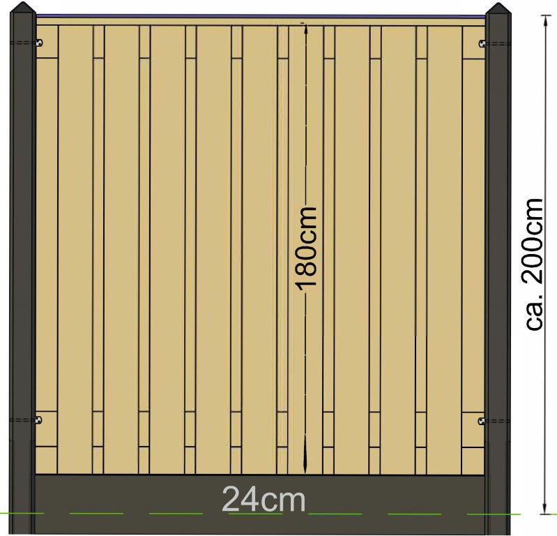 Tuindeco Berton paal Amstel gecoat driewegsmodel 280 cm  - 
