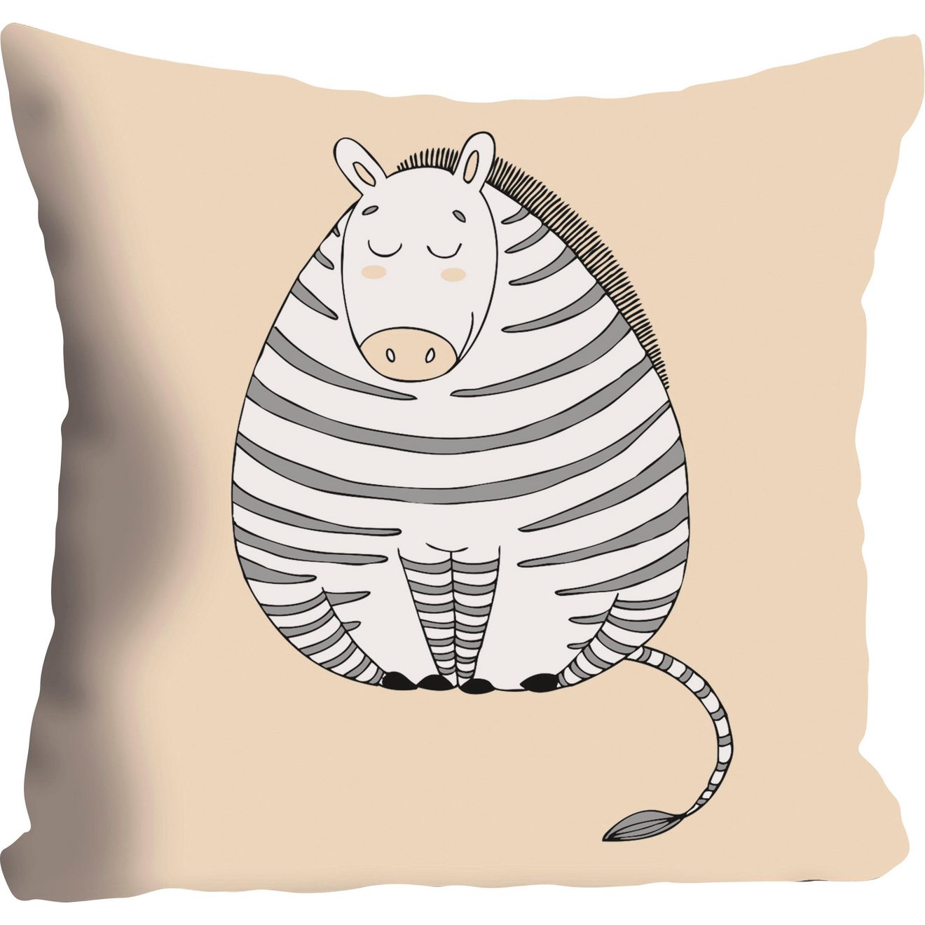 Queence Sierkussen Zebra Kussenovertrek zonder vulling(1 stuk)