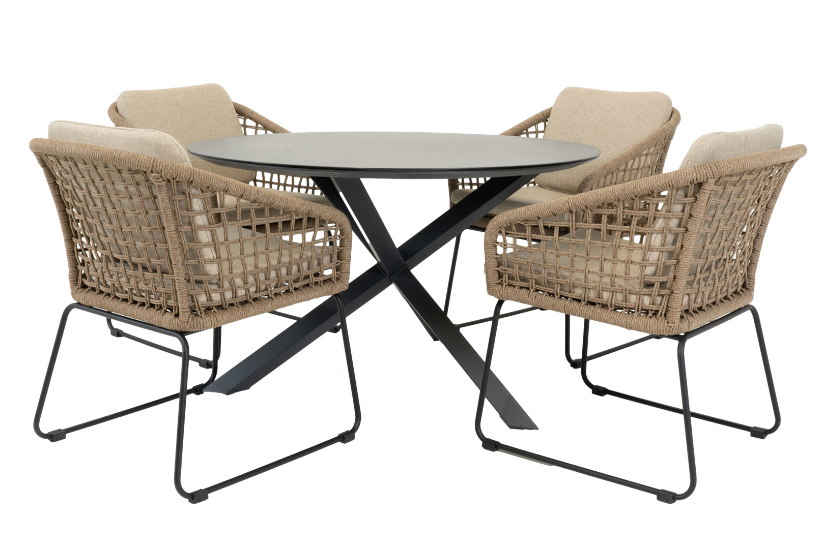 Relax Diningset Diamante Marbella 5-delig Ø120 cm