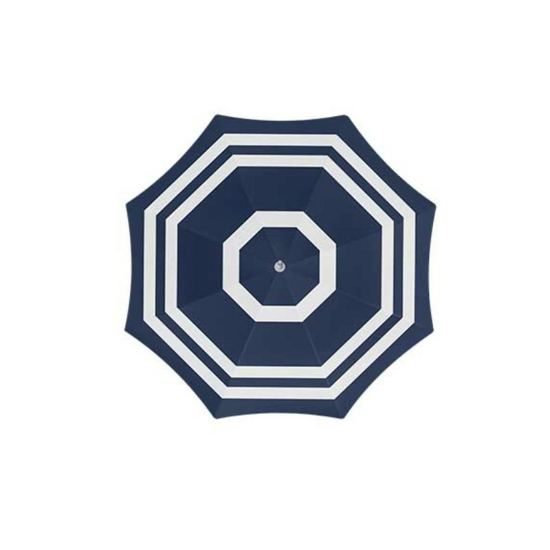 Merkloos Parasol - blauw/wit - D140 cm - UV-bescherming - incl. draagtas -
