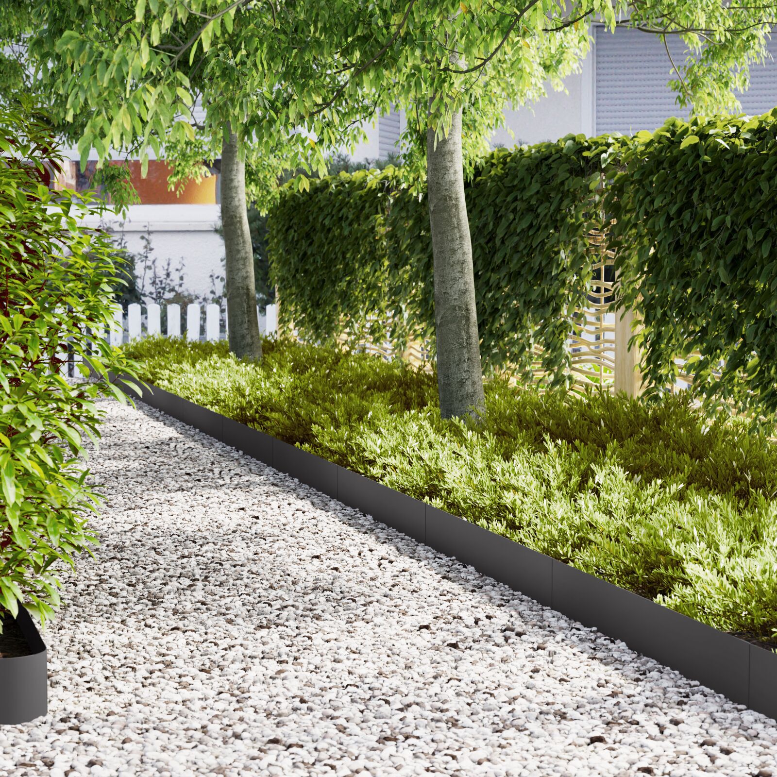 VidaXL Gazonranden 50 st 100x0,5x20 cm staal zwart
