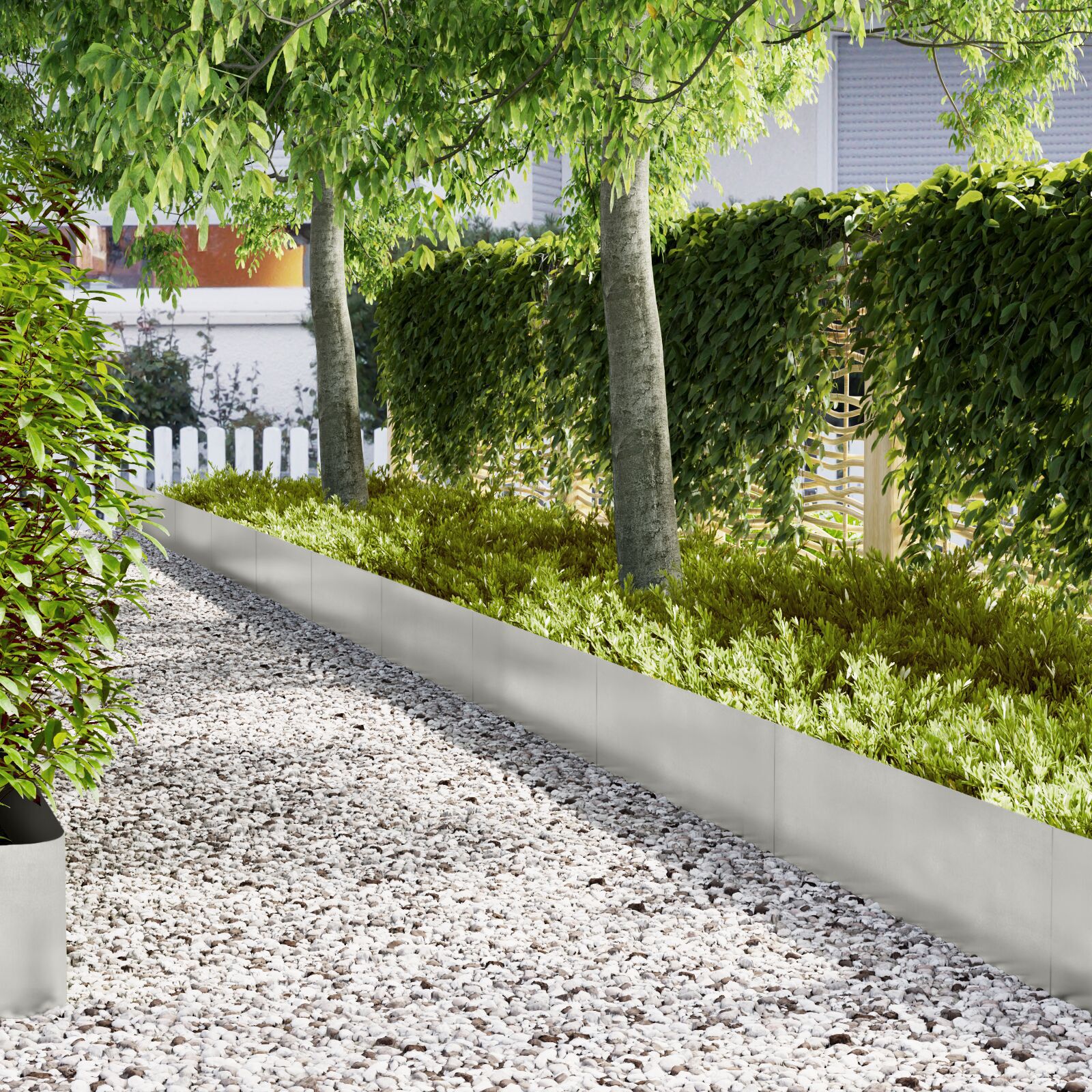 VidaXL Gazonranden 30 st 100x0,5x30 cm roestvrijstaal
