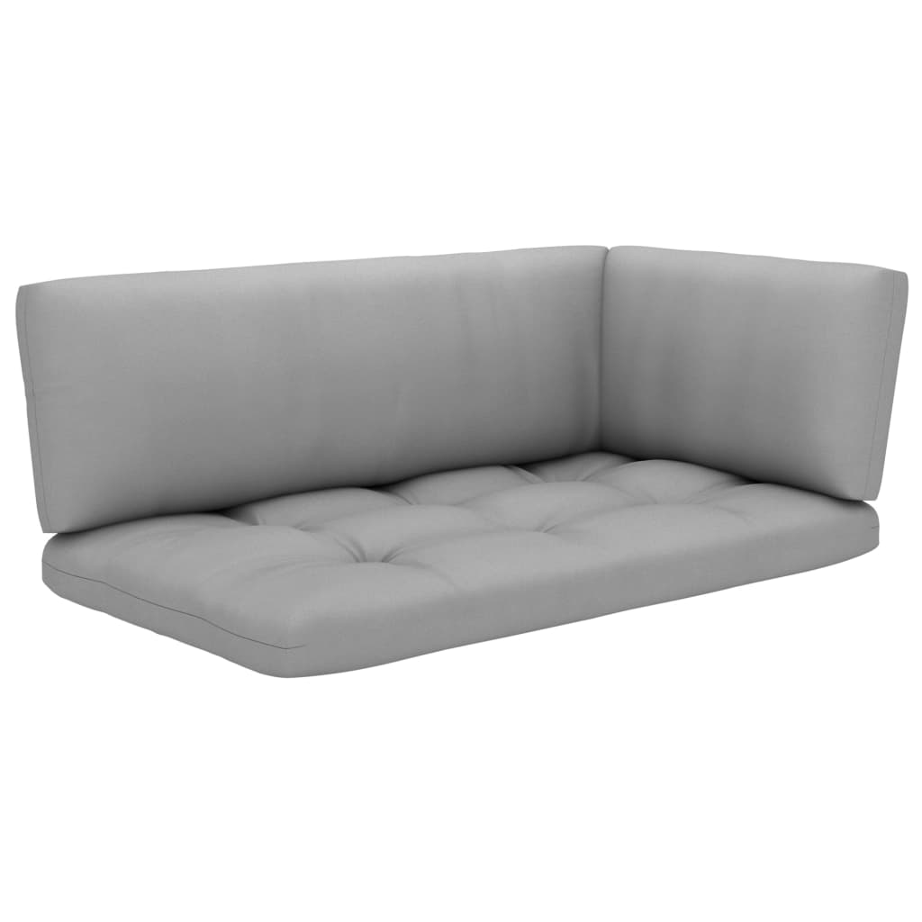 vidaXL 4-delige Loungeset pallet met kussens grijs geïmpregneerd hout