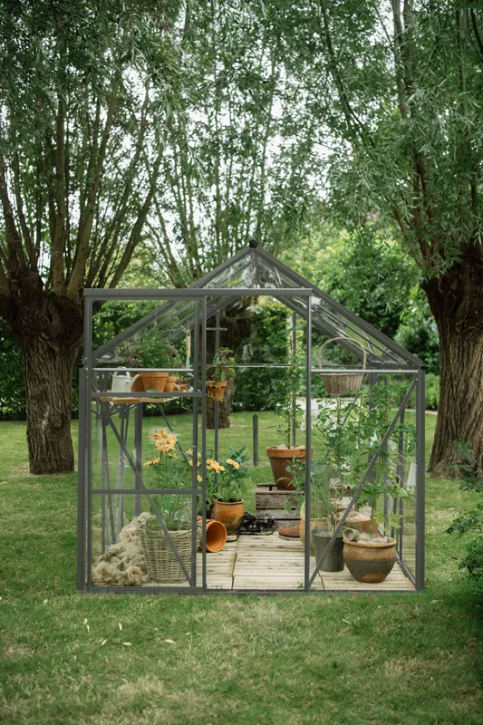 Outdoor Life Products Royal Well | Kate V Full Options Tuinkas | Veiligheidsglas 3 mm | Groengrijs