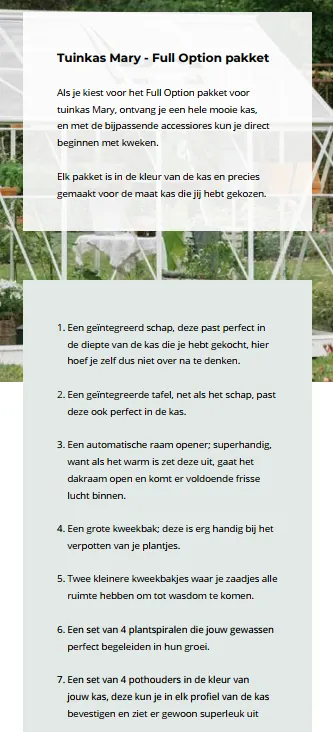 Outdoor Life Products Royal Well | Mary II Full Options Tuinkas | Veiligheidsglas 3 mm | Groengrijs
