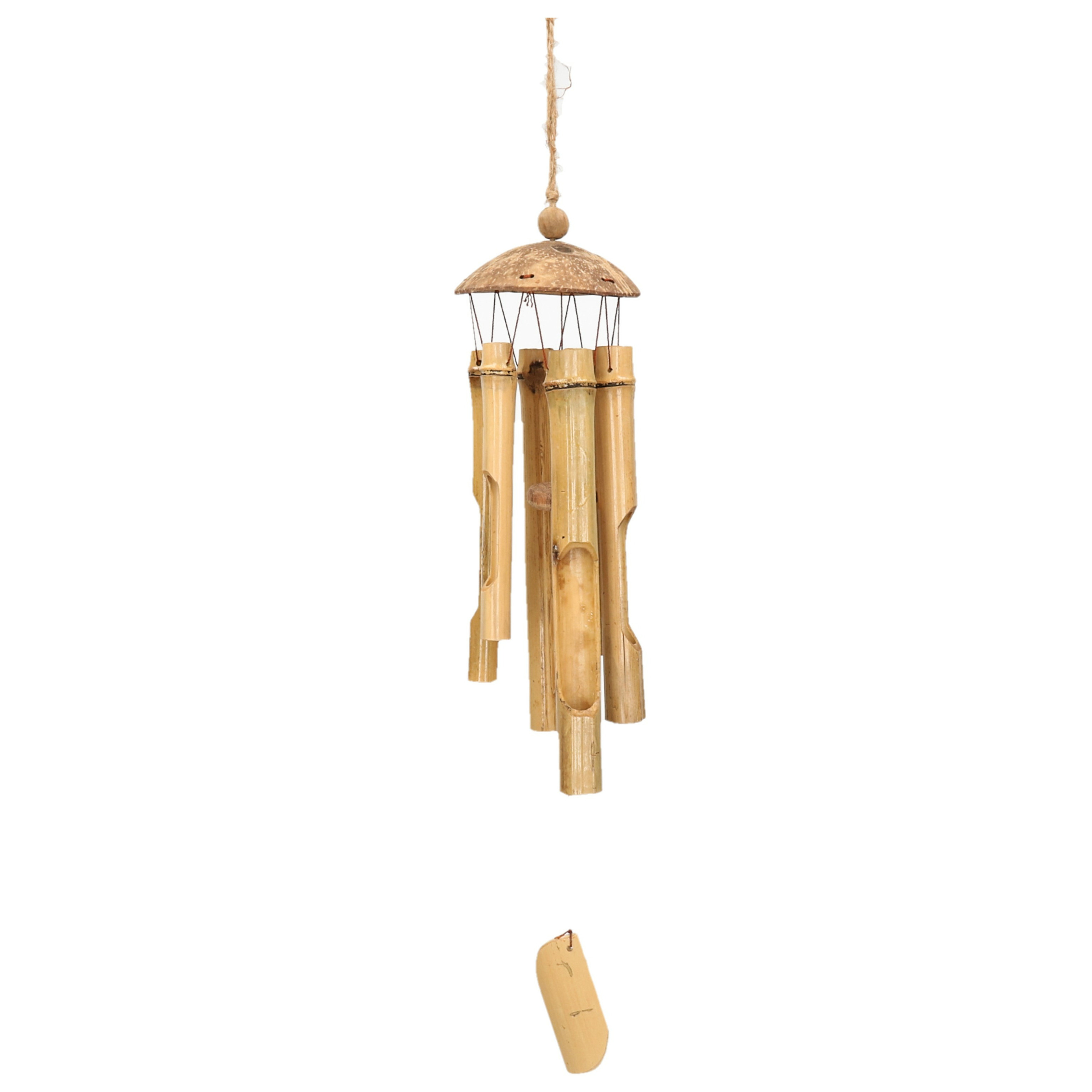 Decoris Windgong van bamboe hout - D10 x H63 cm -