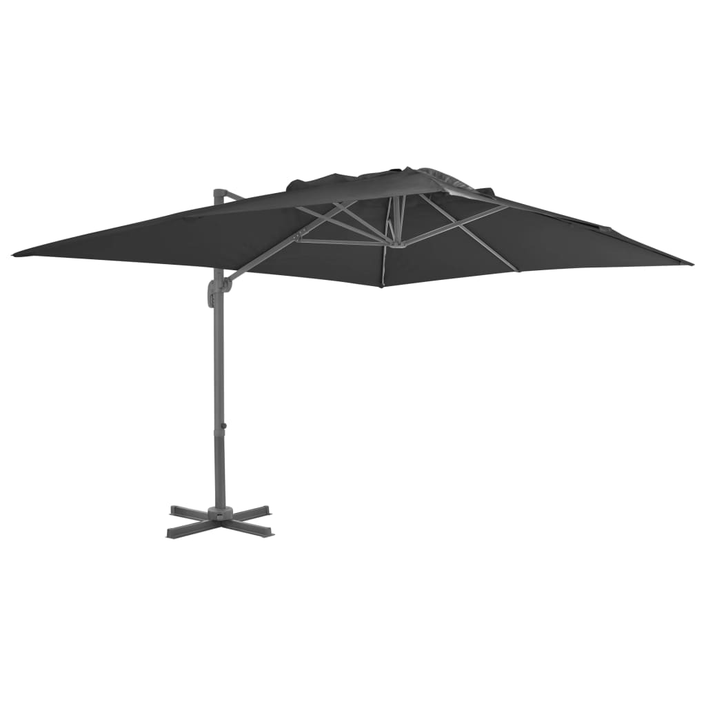 VidaXL Zweefparasol met aluminium paal 4x3 m zwart