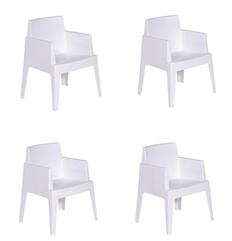 Garden impressions Box Tuinstoel Wit 4 stuks - 