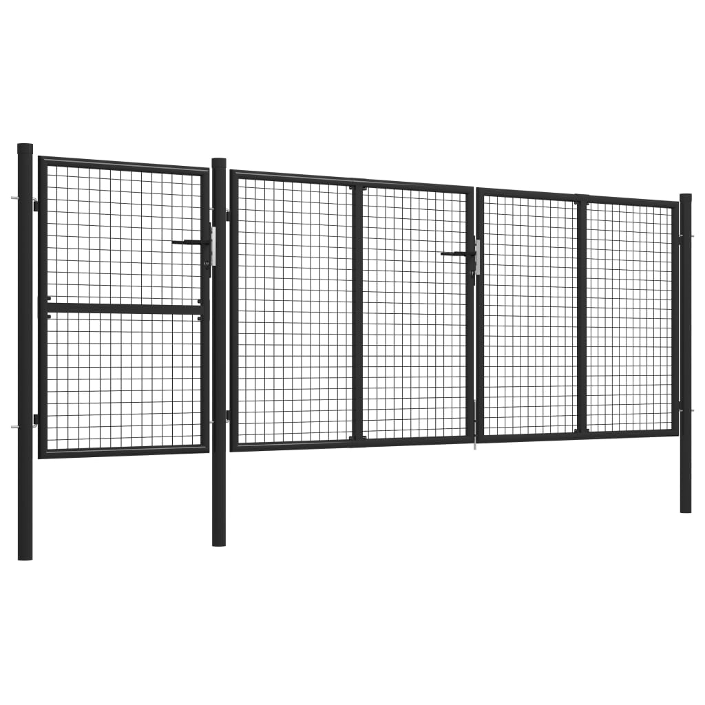 vidaXL Poort 400x125 cm staal antraciet
