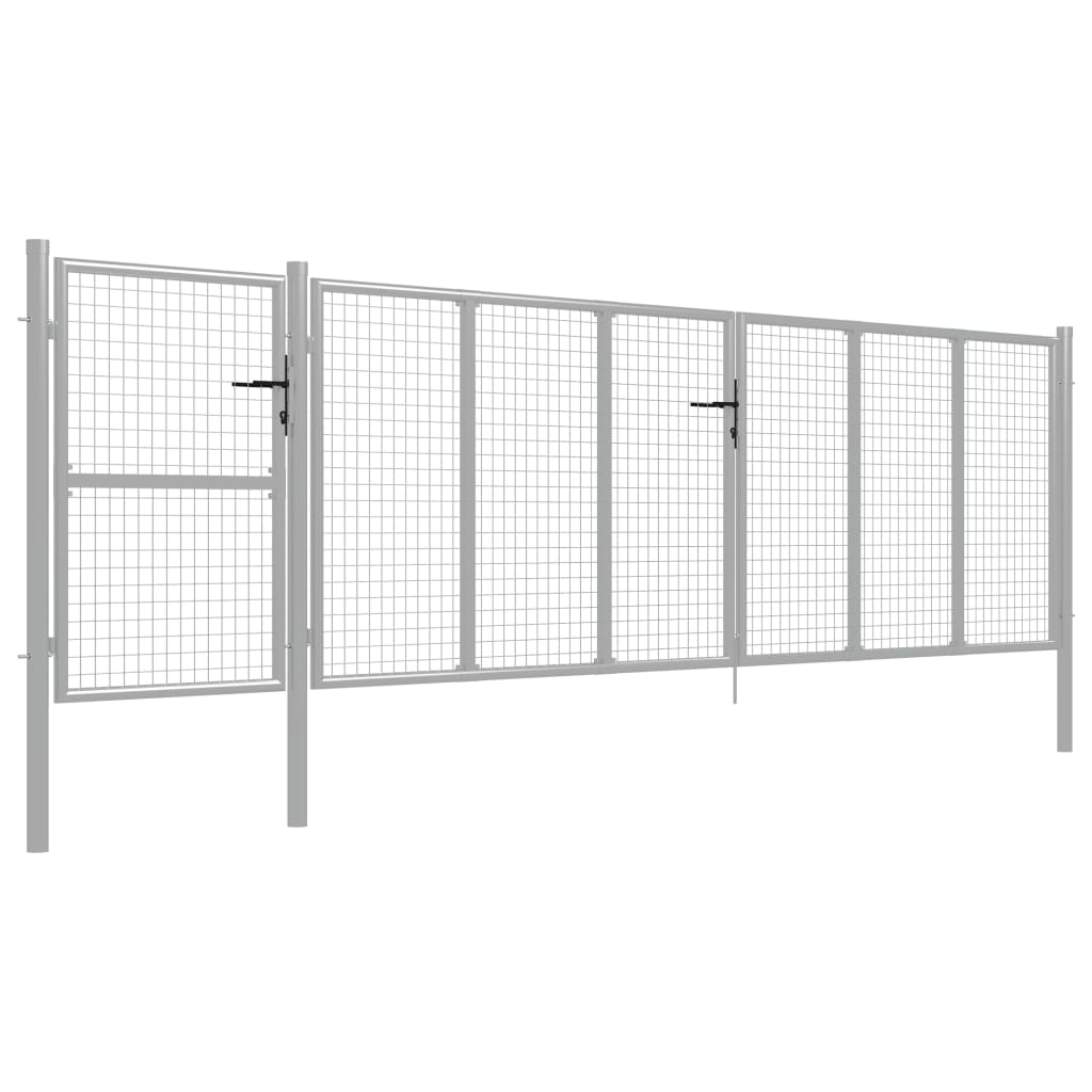 vidaXL Poort 500x125 cm staal zilverkleurig