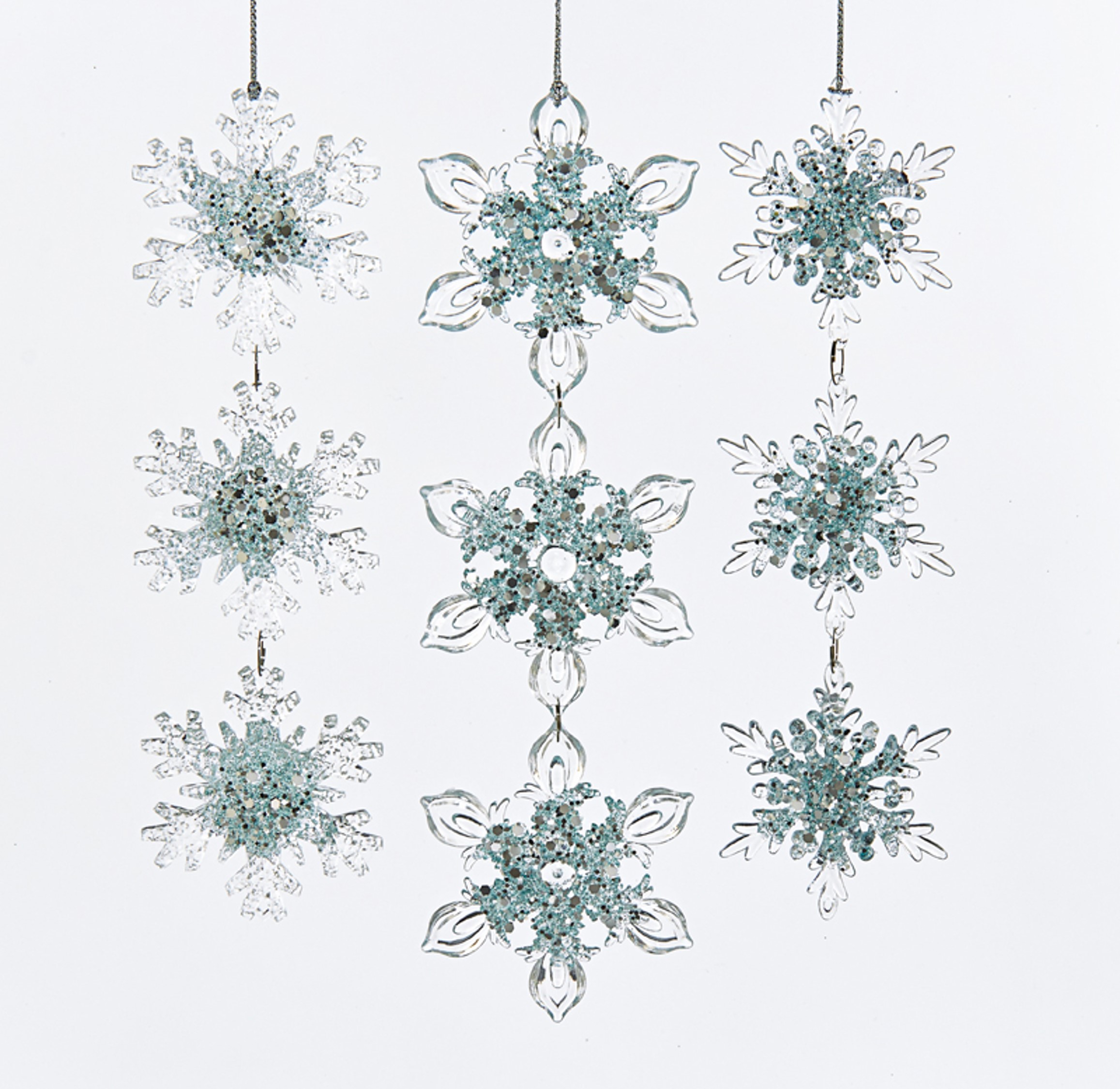 Kurt s adler Acrylc Ice Blue Snowflake Ornament 8,2 inch - 