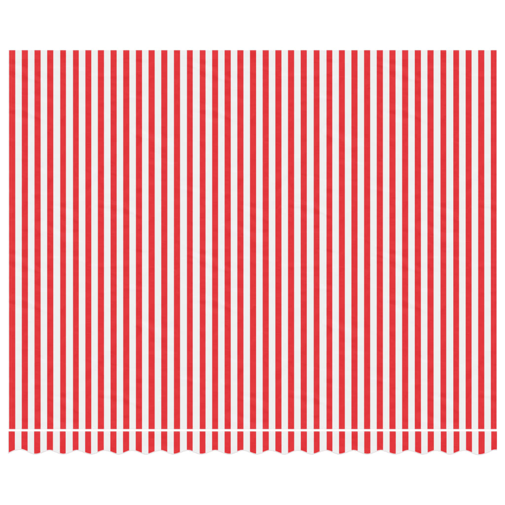 vidaXL Vervangingsdoek voor luifel gestreept 4x3 m rood en wit