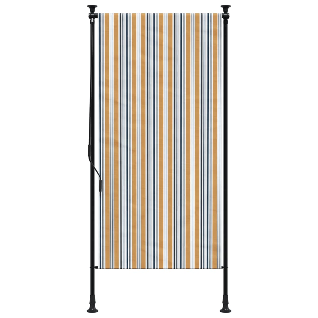 vidaXL Rolgordijn voor buiten 120x270 cm stof en staal geel en wit