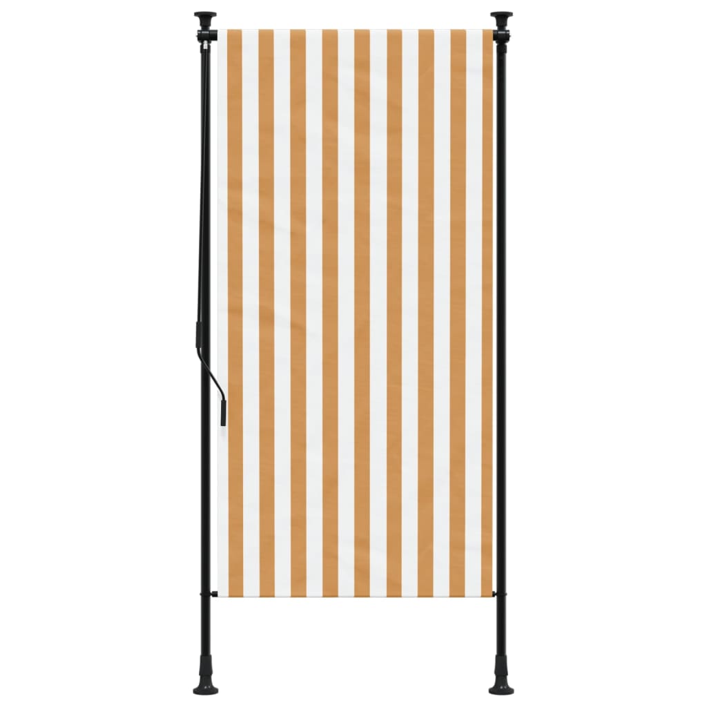 vidaXL Rolgordijn voor buiten 120x270 cm stof en staal oranje en wit