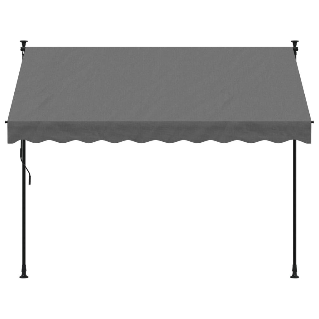 vidaXL Luifel uittrekbaar 250x150 cm stof en staal antracietkleurig