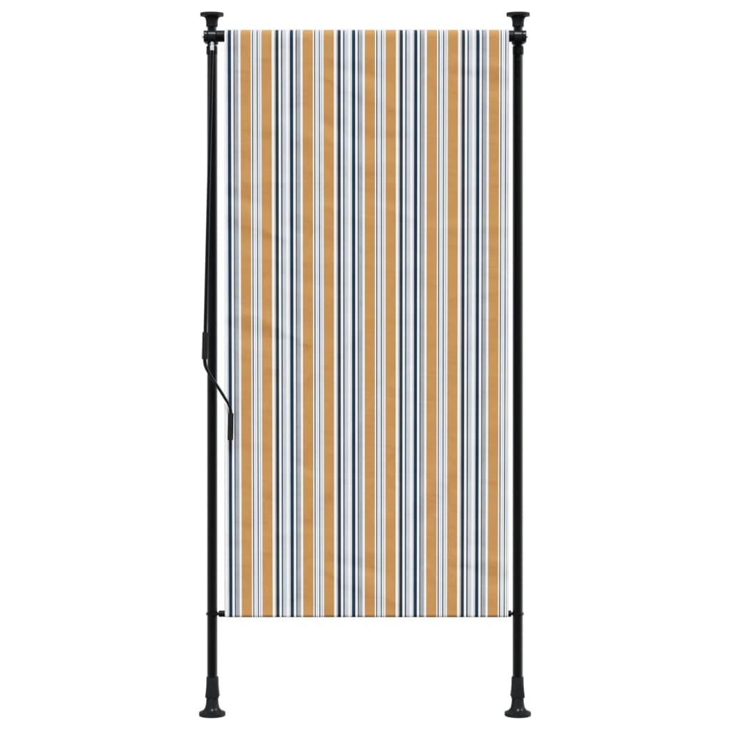 vidaXL Rolgordijn voor buiten 100x270 cm stof en staal geel en wit