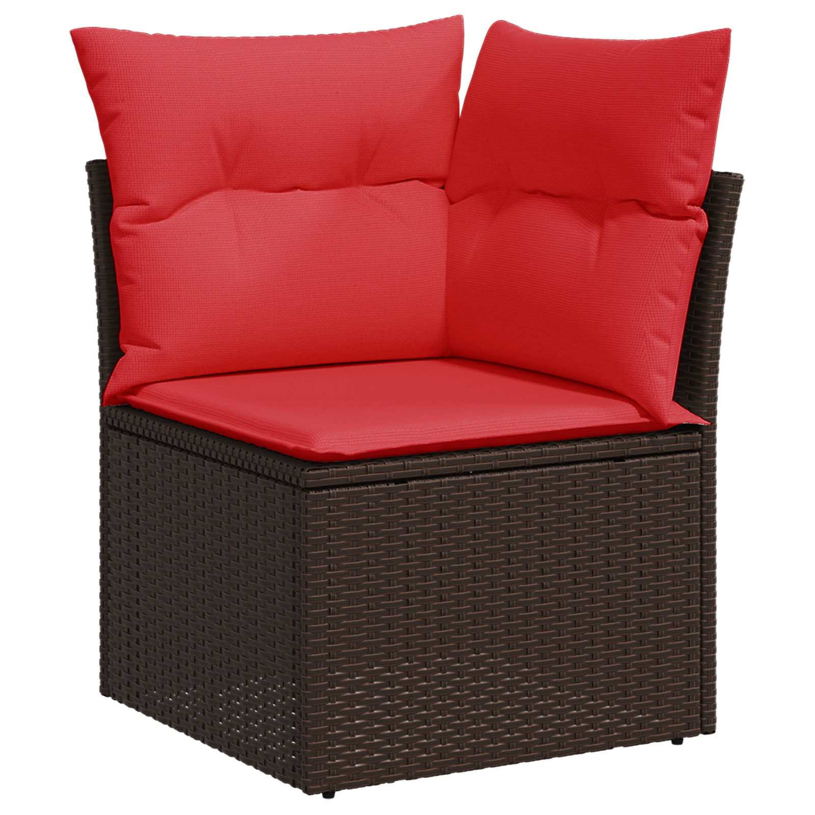 vidaXL Tuinhoekbank met kussens poly rattan bruin