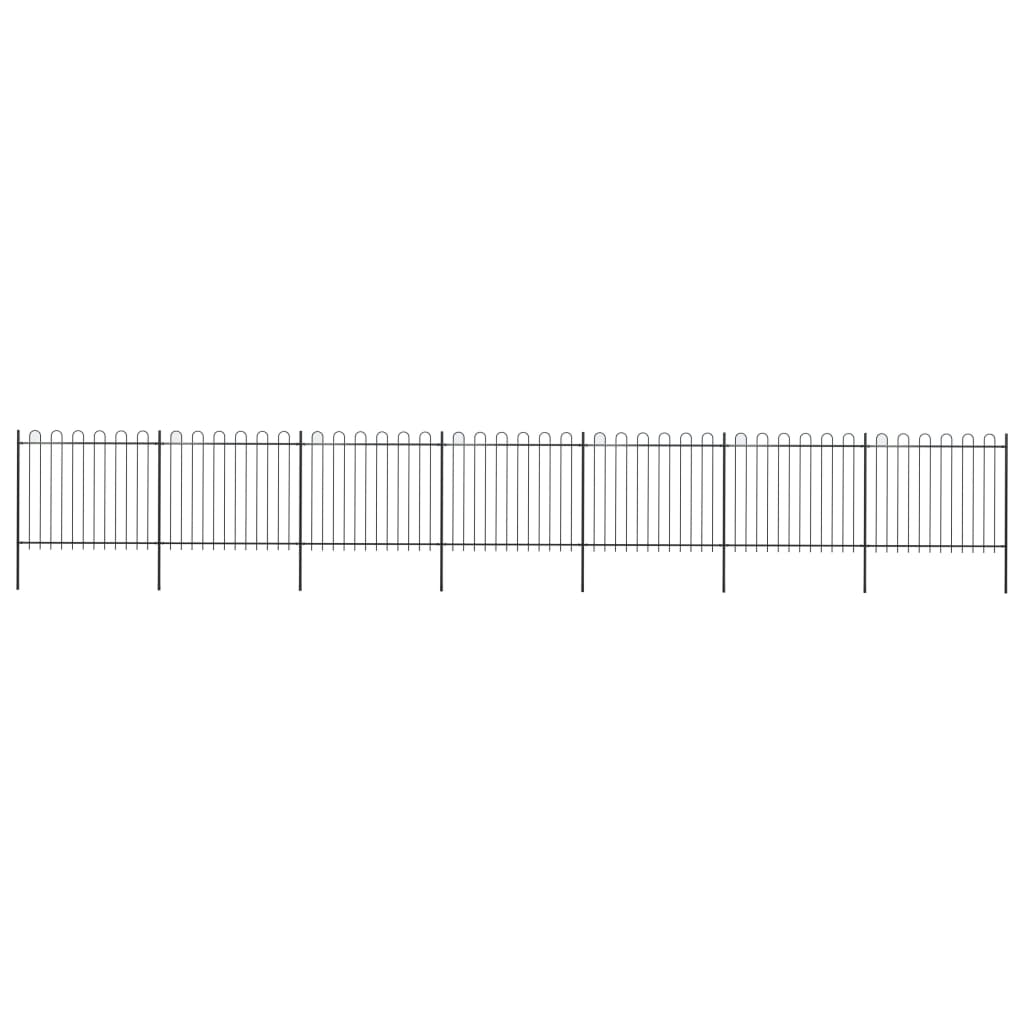 VidaXL Tuinhek met ronde bovenkant 11,9x1,5 m staal zwart