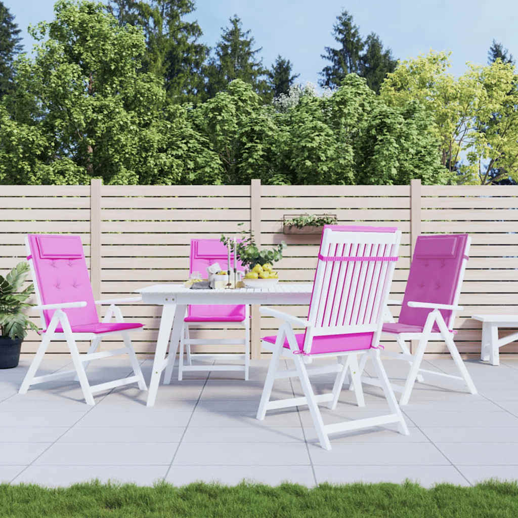 VidaXL Stoelkussens 4 st hoge rug oxford stof roze