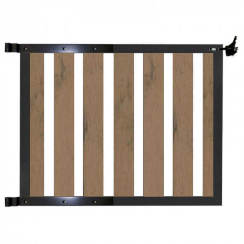 C-Wood Tuinhek poort composiet Design bruin gevlamd met antraciet frame incl. hang- en sluitwerk (100  x  80 cm)