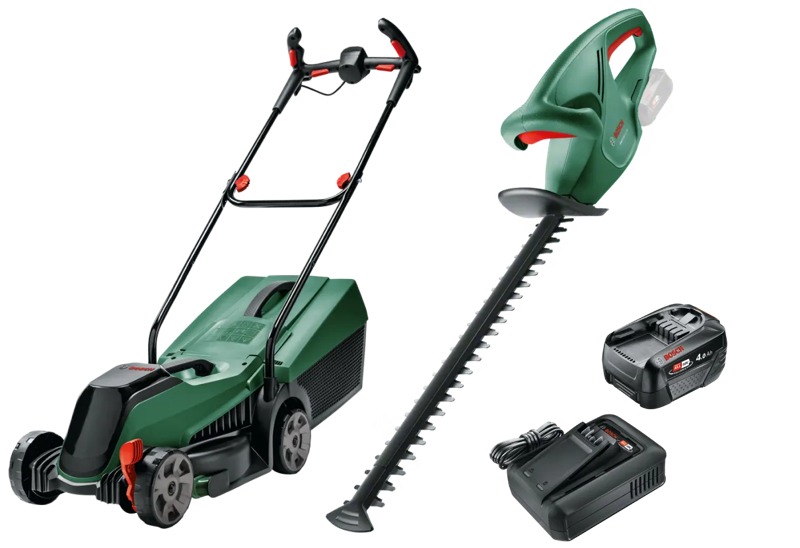 Bosch CityMower 18V-32 +  EasyHedgeCut 18-45 Li +  Starterset 18V 4,0 Ah