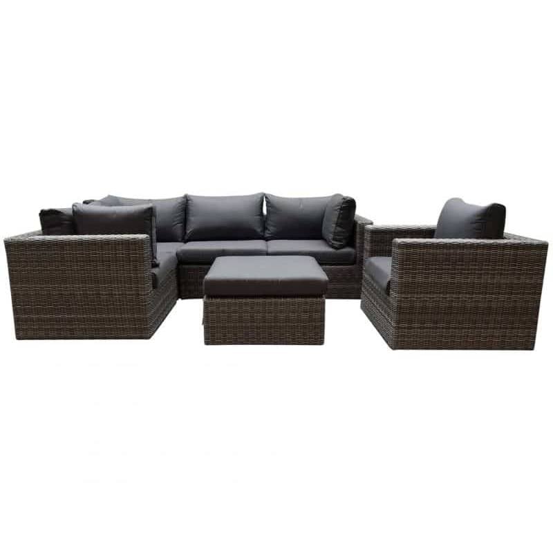 AVH-Collectie Rio hoek loungeset 6-delig antraciet