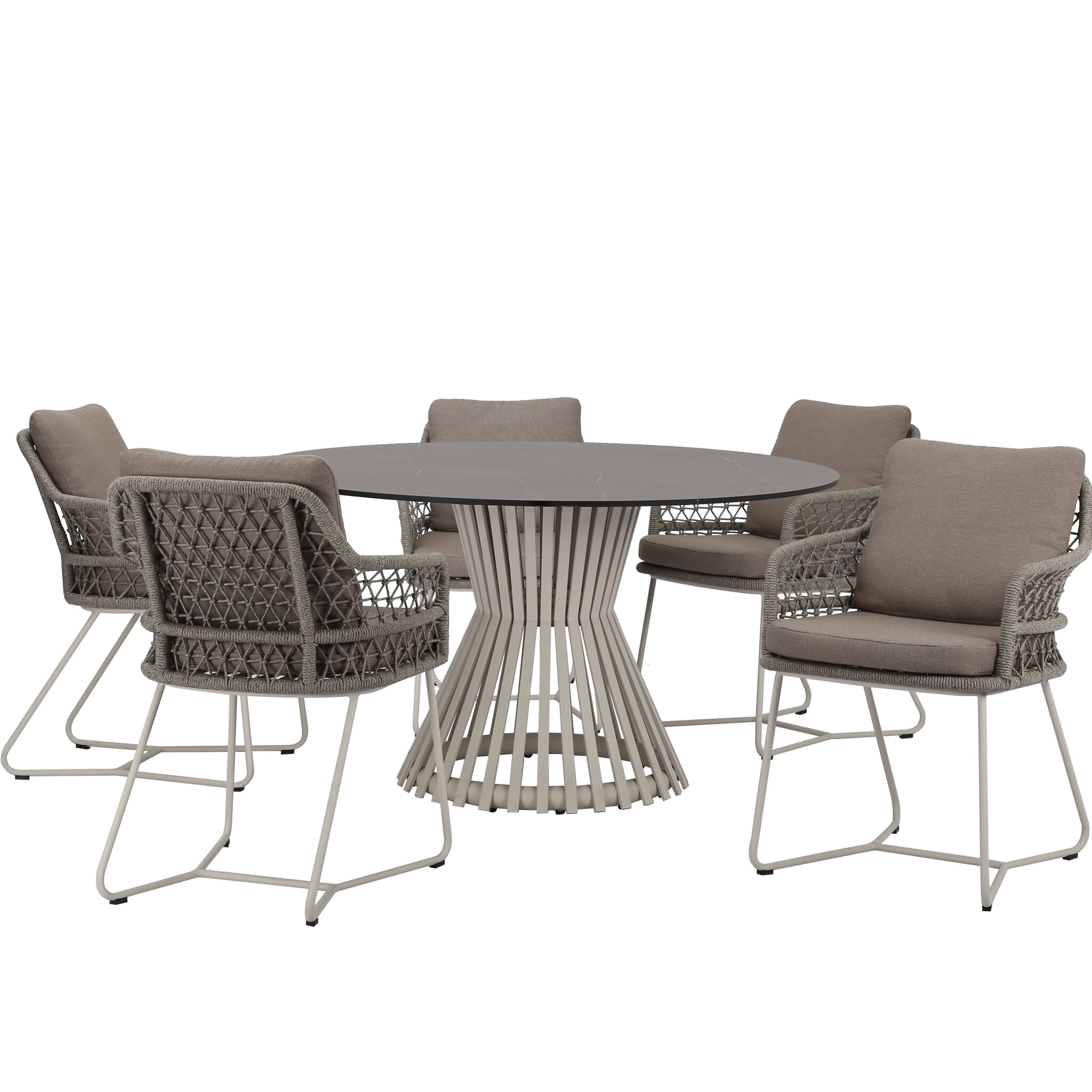 AVH-Collectie Taranto Pasadena dining tuinset 140xH75 cm 6 delig  sand