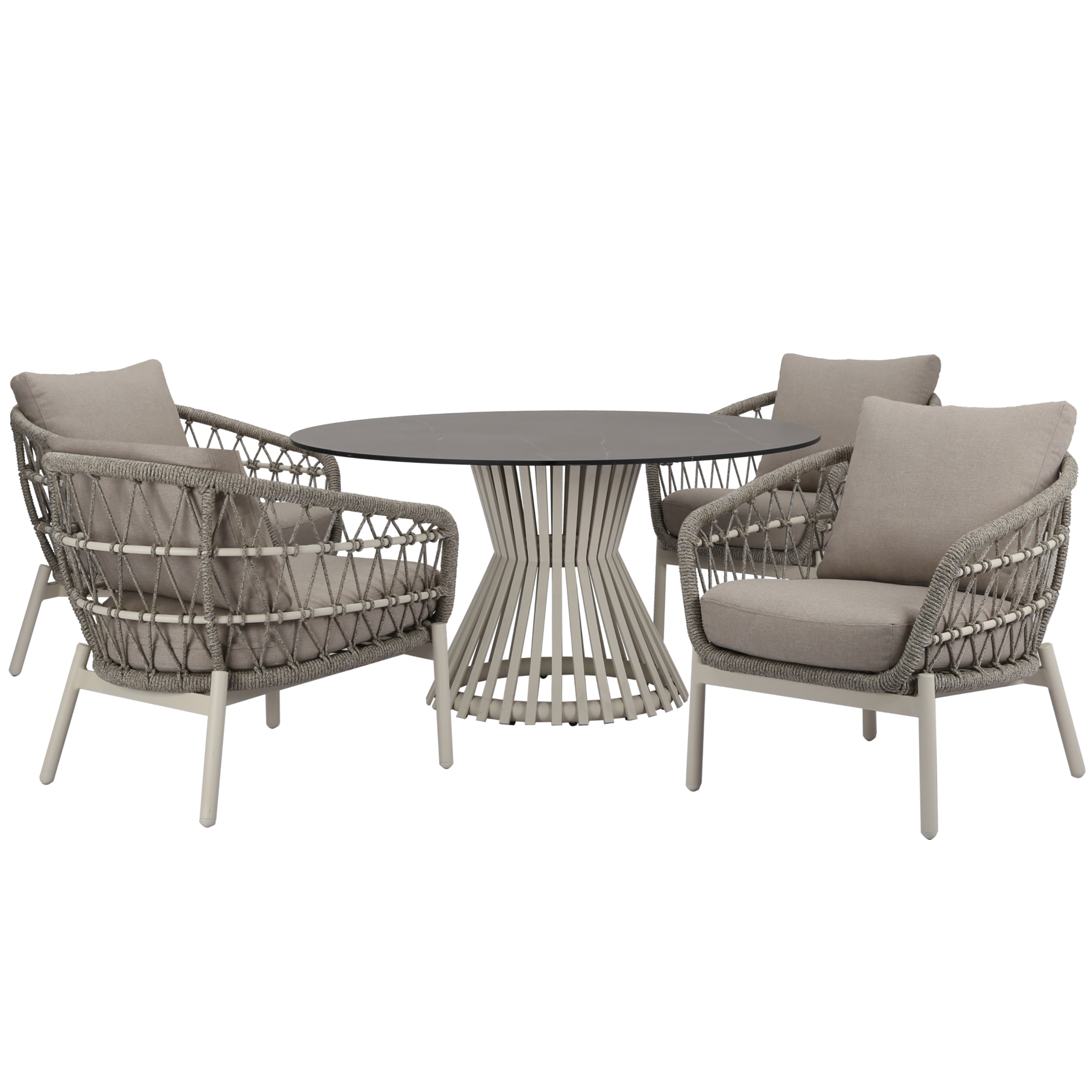 AVH-Collectie Arezzo Pasadena low dining tuinset 140xH69 cm 5 delig sand