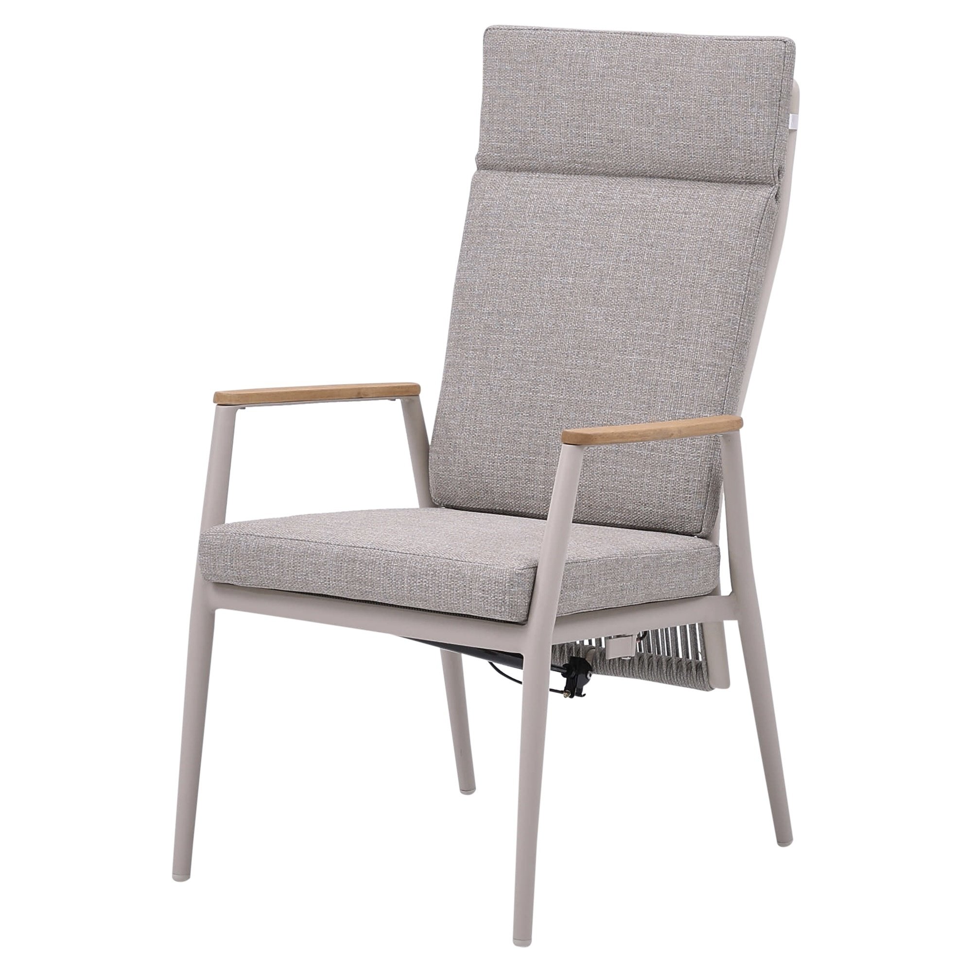AVH-Collectie Rosetta dining tuinstoel verstelbaar aluminium latte zand
