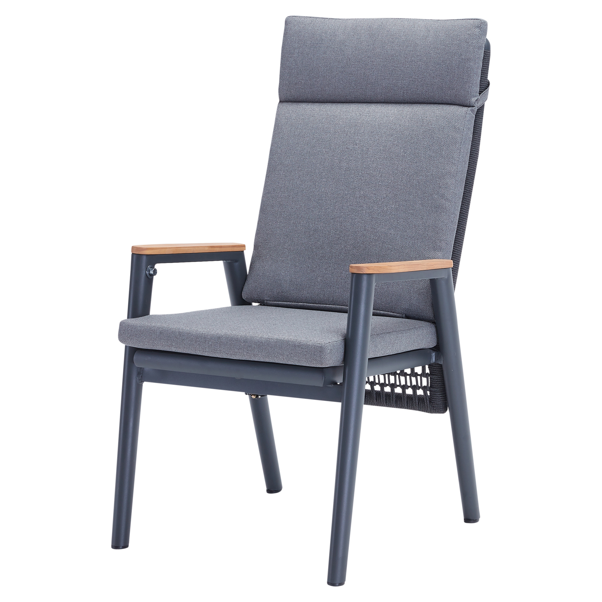 AVH-Collectie Estella dining tuinstoel verstelbaar rope aluminium antraciet