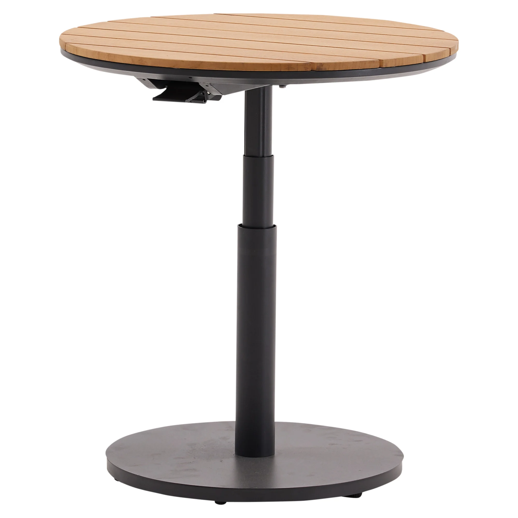 AVH-Collectie San Sebastian bijzettafel 59xH45-65 cm rond aluminium antraciet teak  blad