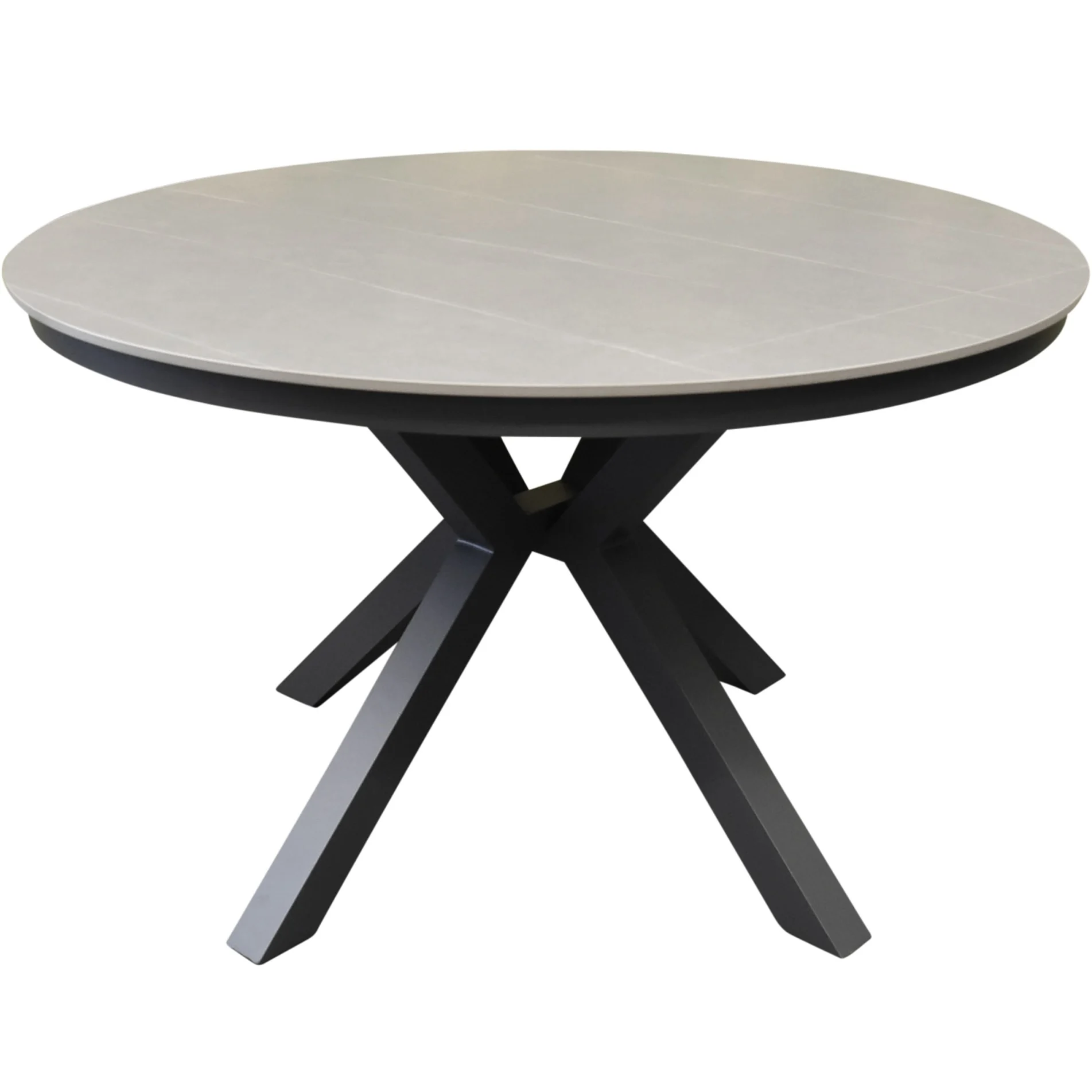AVH-Collectie Samantha dining tuintafel 144xH75 cm rond antraciet sintered stone blad