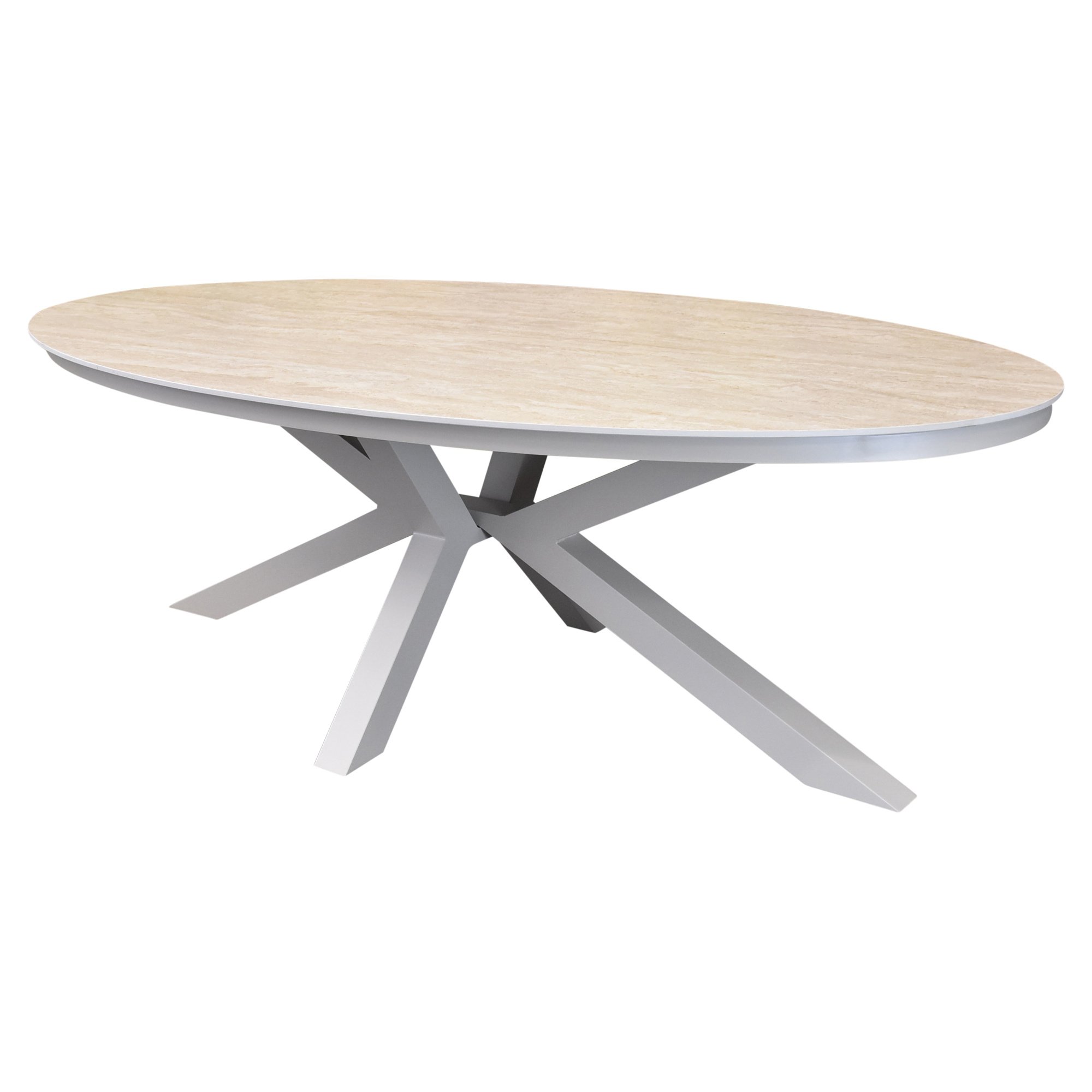 AVH-Collectie Talitha dining tuintafel 220x114xH75 cm ovaal latte sintered stone blad