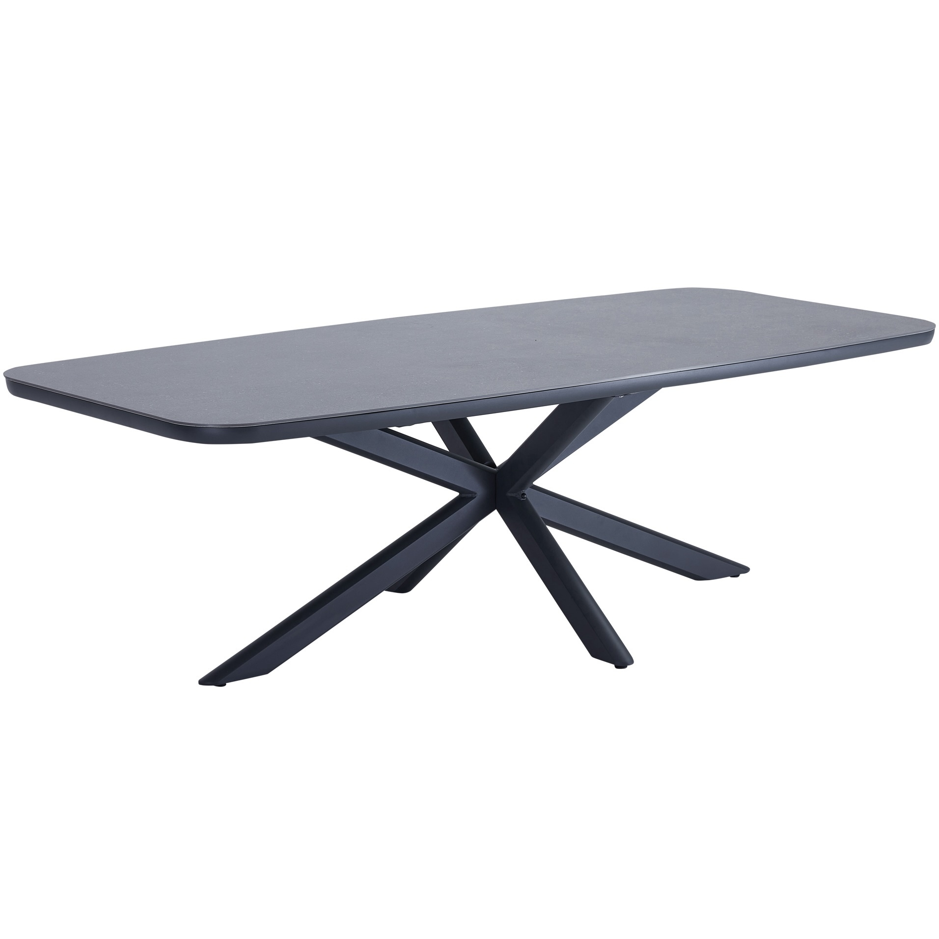 AVH-Collectie Sayanora dining tuintafel boat shape 240x110xH74 cm keramiek aluminium antraciet