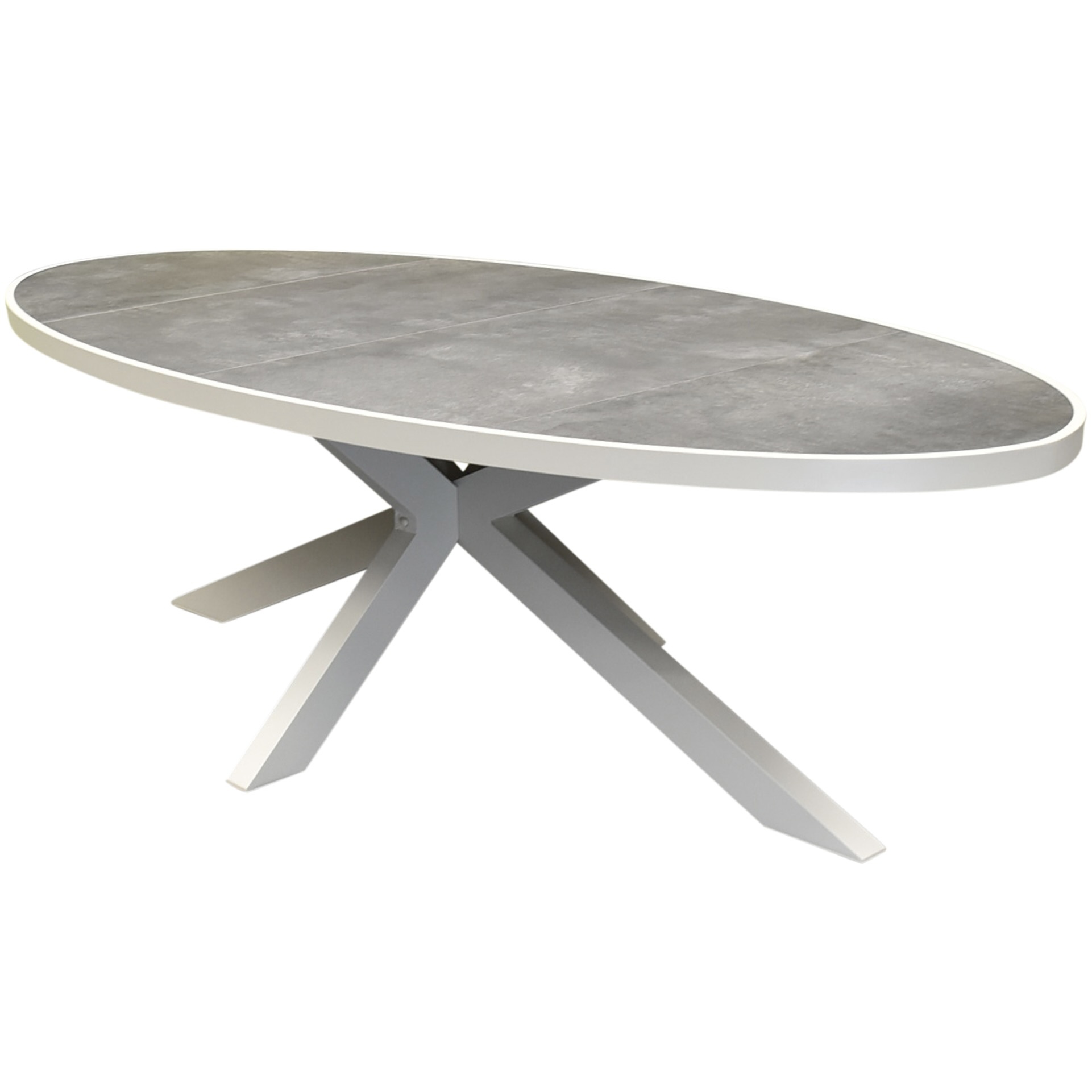 AVH-Collectie Ohio dining tuintafel ovaal 241x116xH74cm keramiek aluminium latte zand