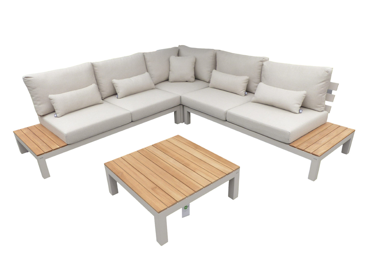 Yoi Vita cornerset camel sand/teak inclujsief natural mixed weave kussens - 