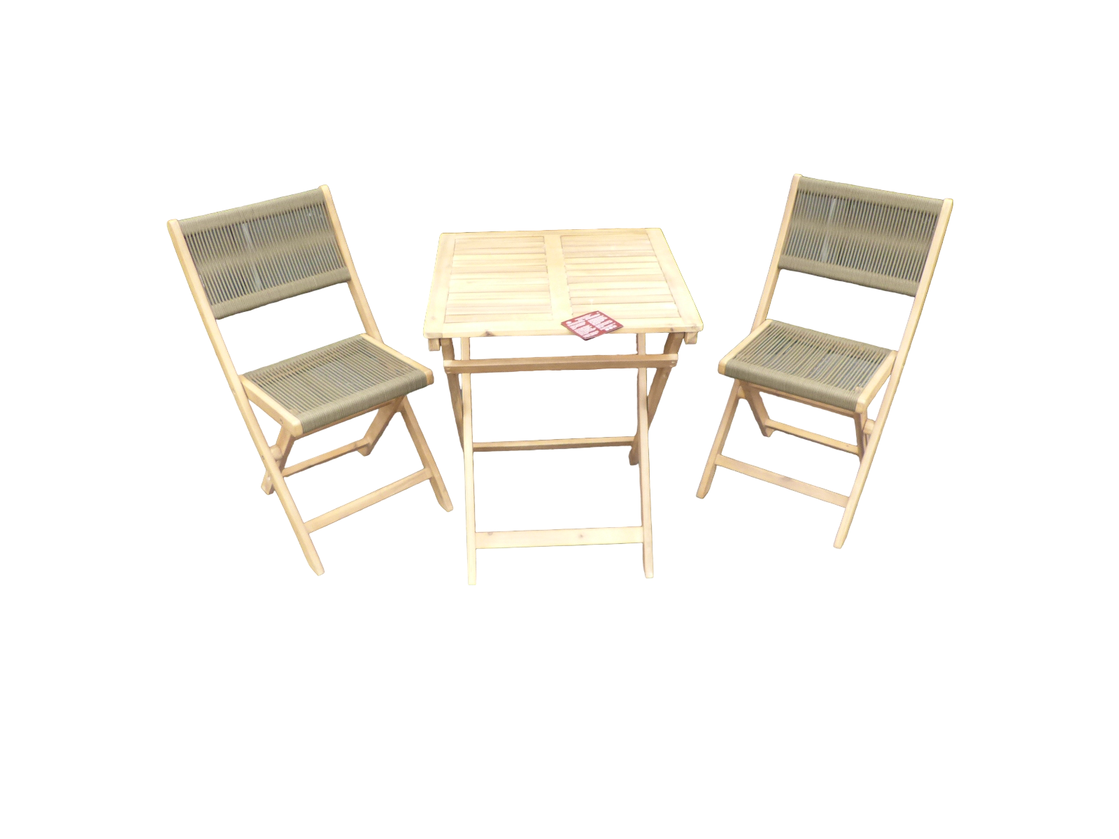 Eurofleur aanbieding Melun inklapbare set olive green/acacia light teak look - 