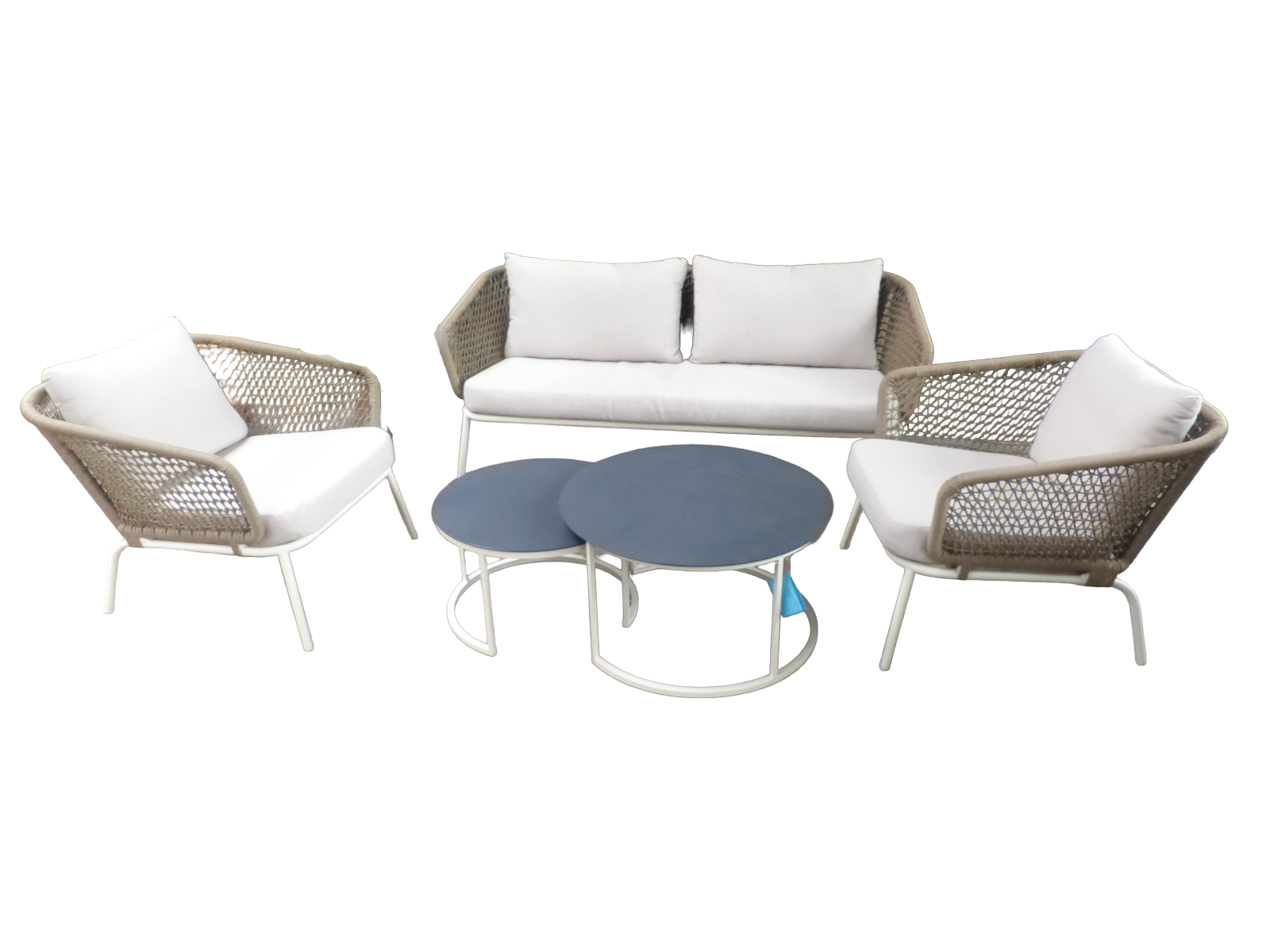 Eurofleur aanbieding Eagle loungeset oyster incl. natural taupe kussens - 
