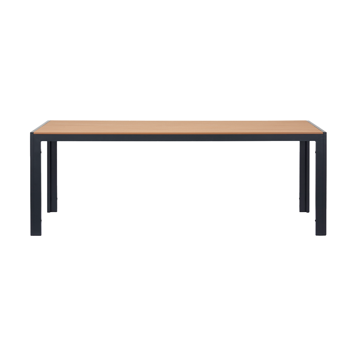 Lisomme Tibbe aluminium tuintafel zwart met polywood tafelblad - 205 x 90 cm
