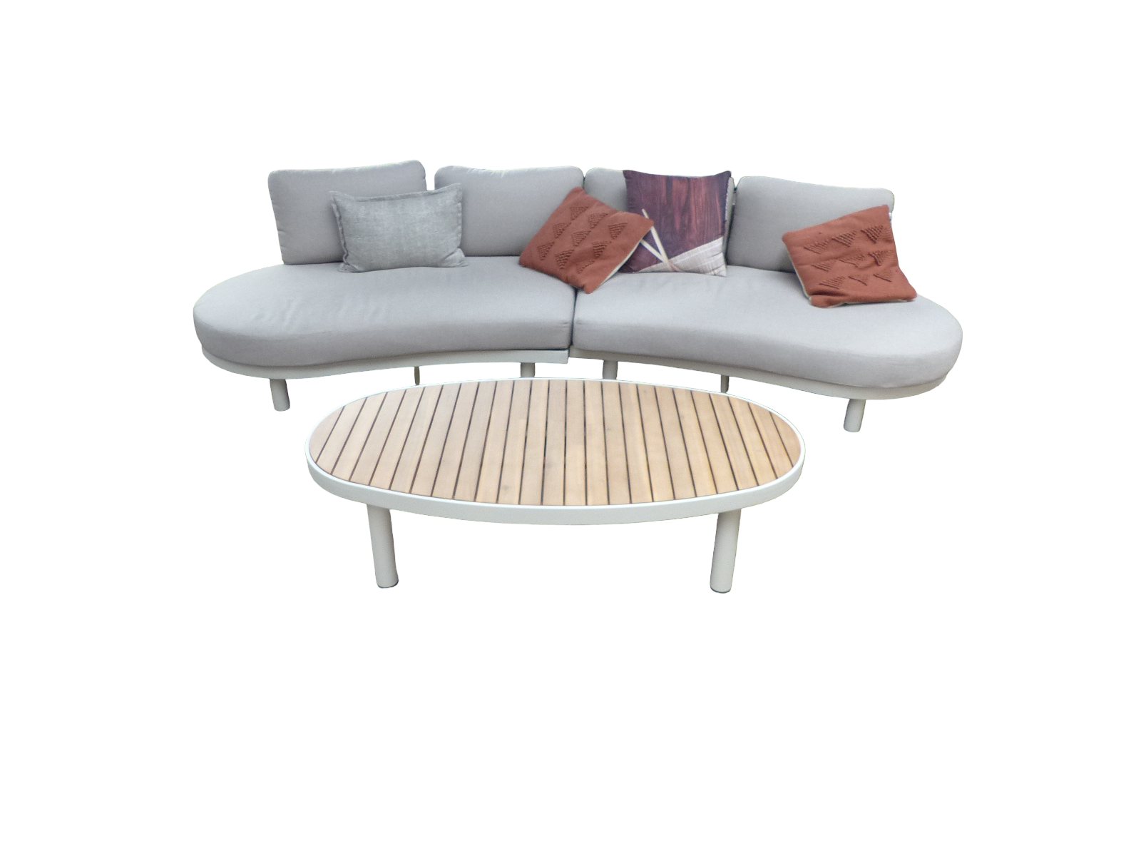 Eurofleur aanbieding Washington loungeset oyster/zand/acacia incl. lichtbruin olefin kussens - 