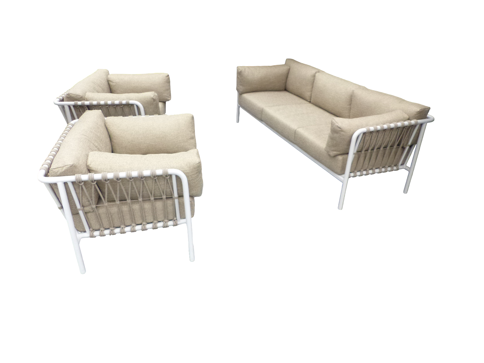 Yoi Set van 2 Linda lage fauteuils camel/safari en een Linda lage bank camel/safari - 