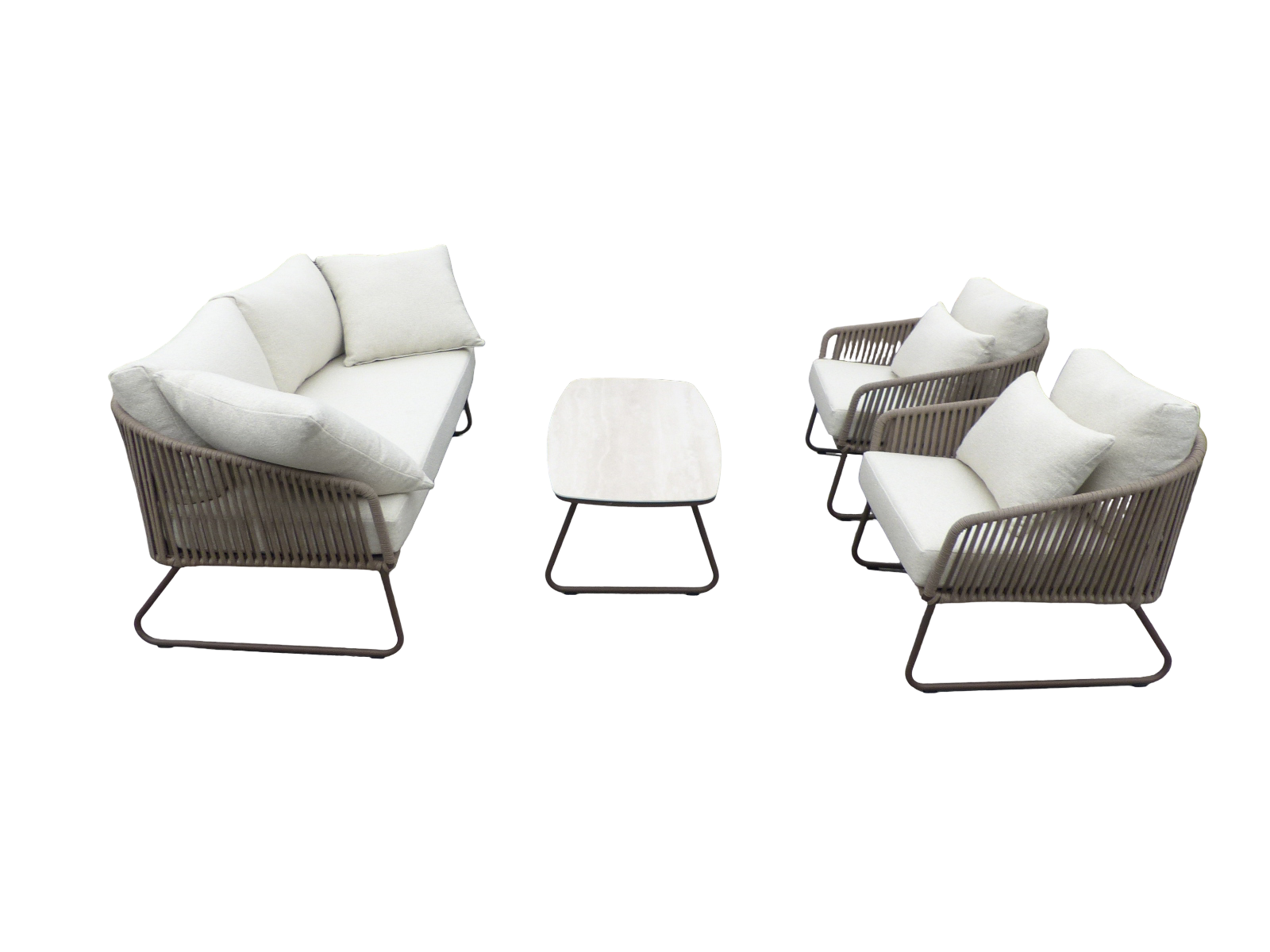 Yoi Calera 4 piece loungeset aluminium bronze/belt toffee/wool white AW - 