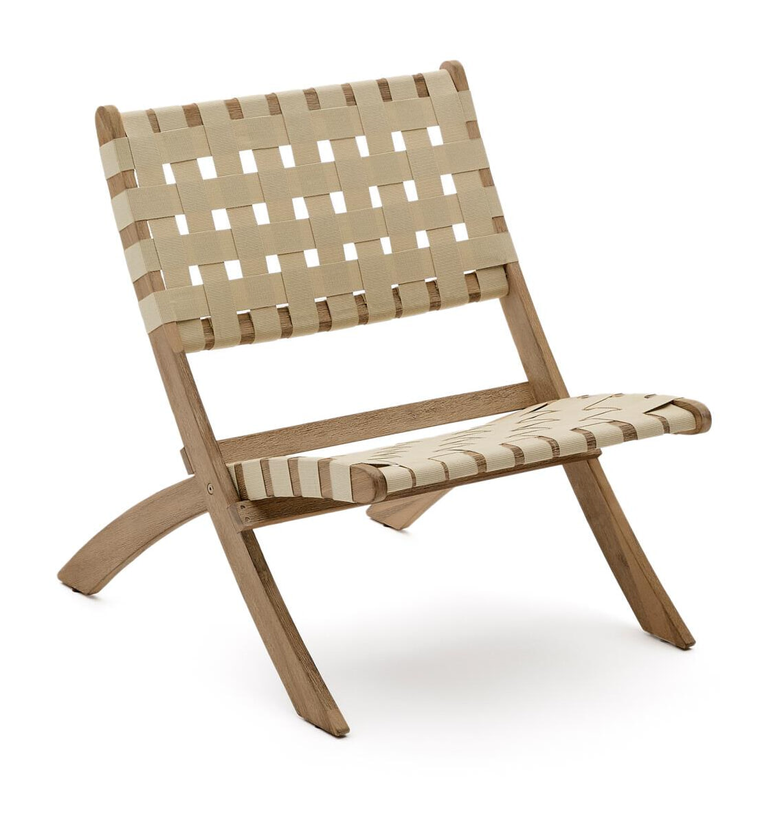 Kave Home Fauteuil Chabeli Acaciahout - Crème