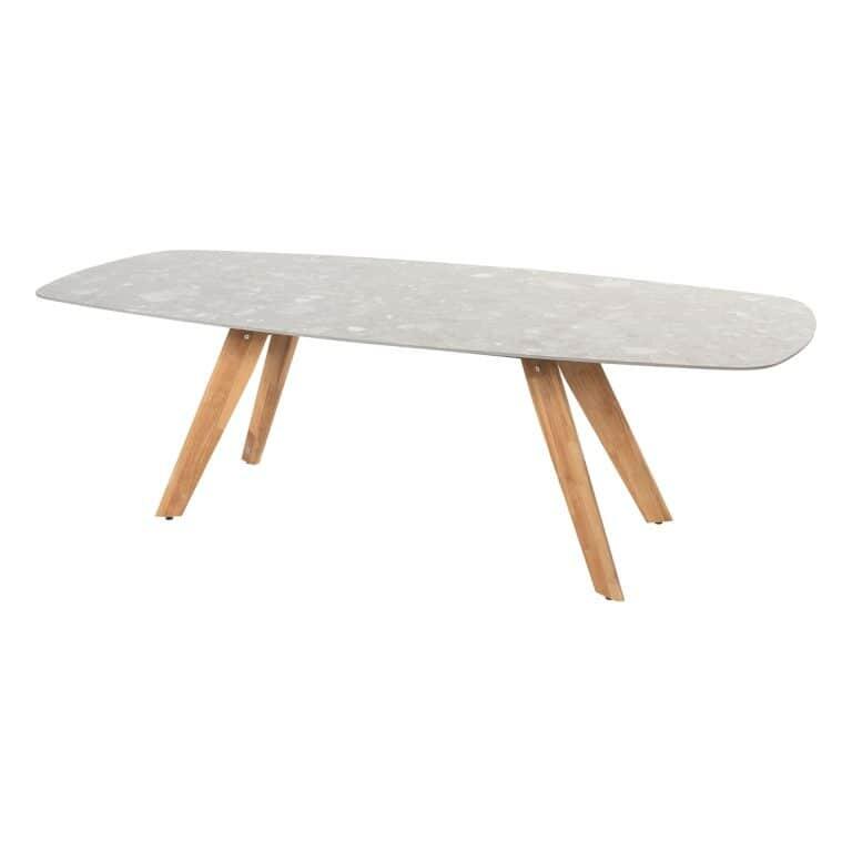 4so Montana Tafelframe Teak Met Montana Tafelblad Ceramic Terrazzo 240 x 103 cm - 