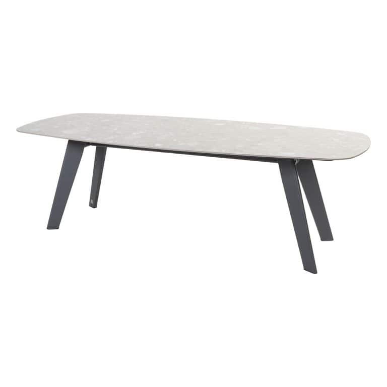 4so Montana Tafelframe Antracite Met Montana Tafelblad Ceramic Terrazzo 240 x 103 cm - 