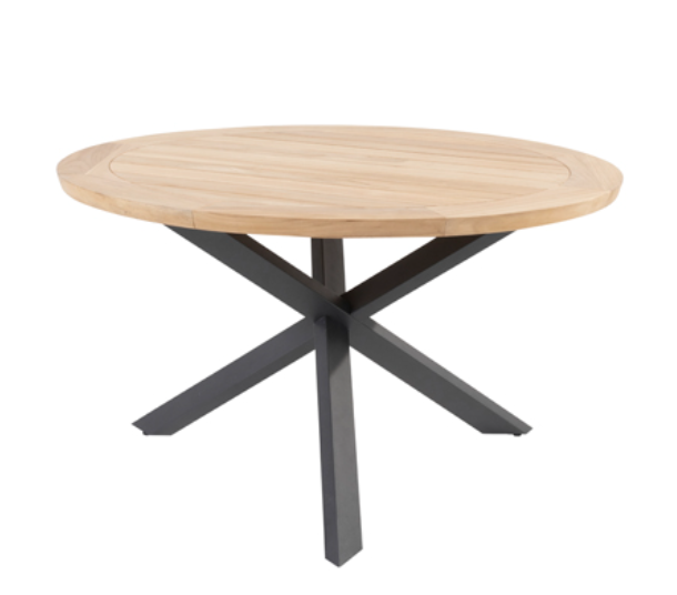 Taste 4SO Prado Diningtafel Teak Antracite Ø 130 cm - 