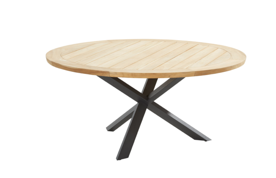 Taste 4SO Prado Diningtafel Teak Antracite Ø 160 cm - 